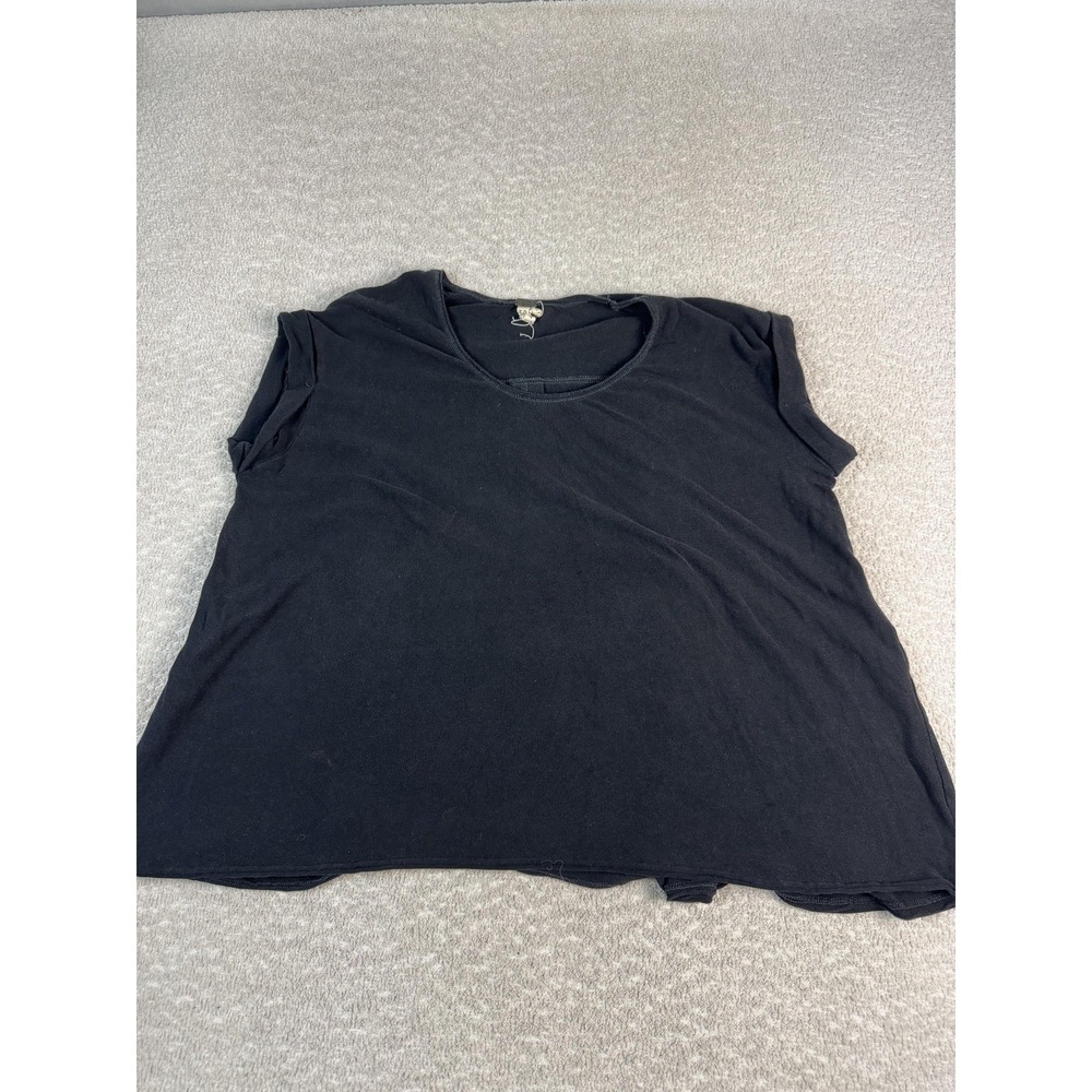 We The Free Shirt Womens Extra Small Black Pleated Back Oversized Tee Top Casual